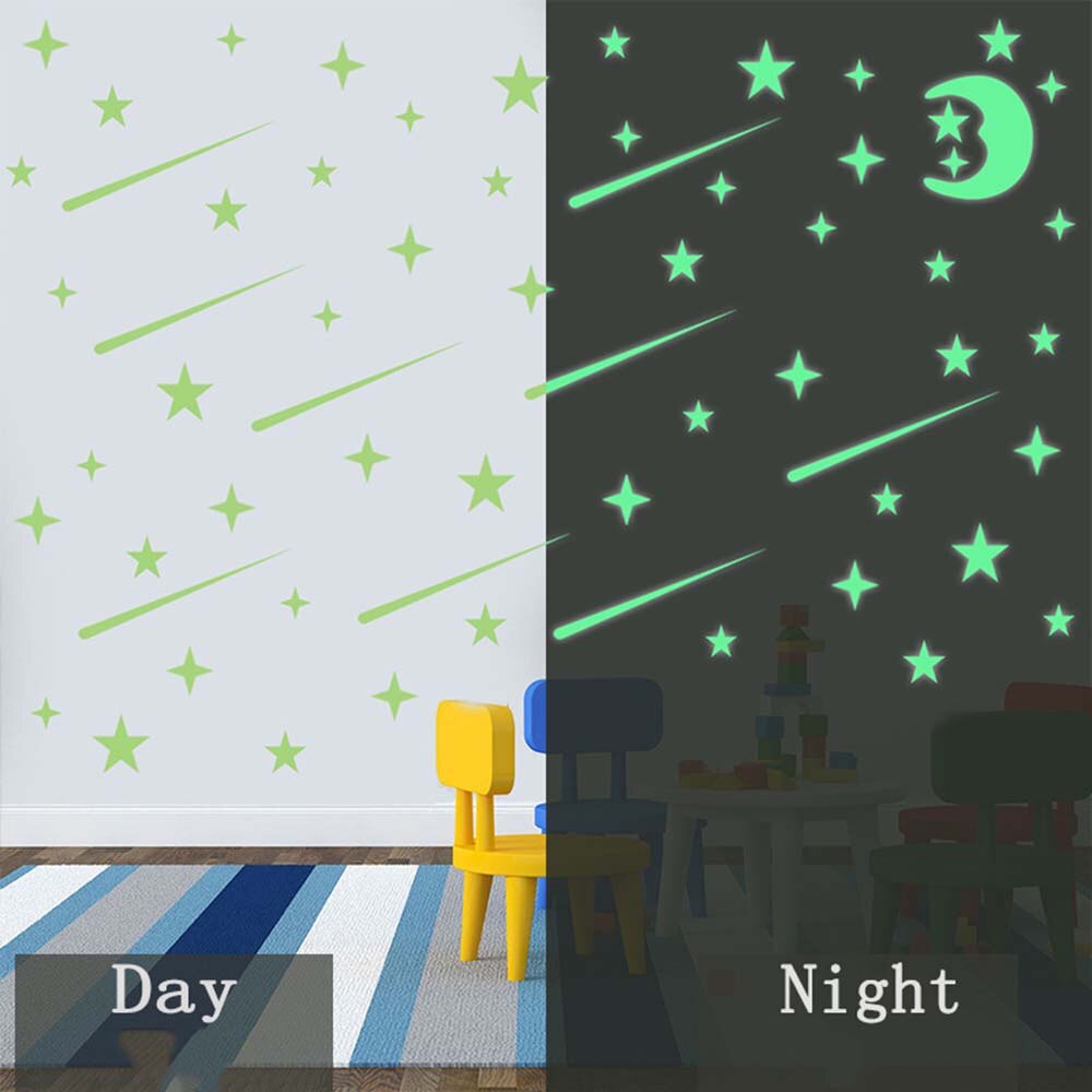 Bedroom Ceilling Luminous Stickers Glow In Dark Moon Universe 3D Fluorescent Bubble Sticker Stars Dots Kid Room Wall Art Decor
