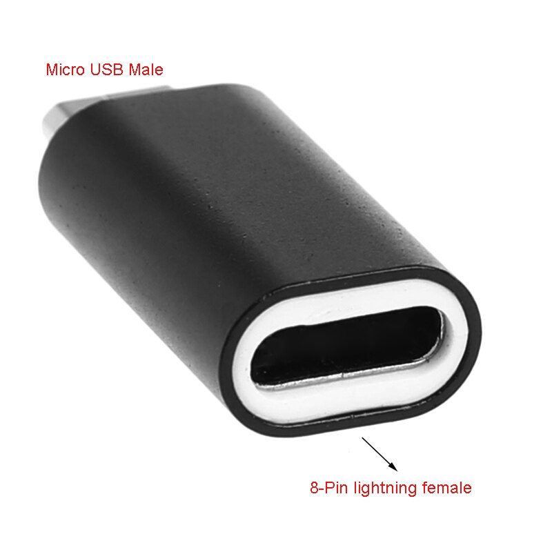 8-Pin Bliksem Female Naar Micro Usb Male Adapter Converter Voor Android Telefoon