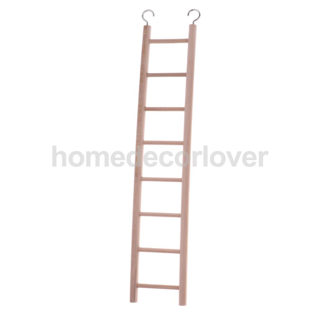Escalera de madera para hámster, juguete de loro y rata, accesorios para jaula de pájaros, 3 escaleras: 8 stairs