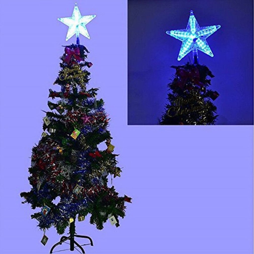 Plastic Kerstboom Top Ster Kerst Ornament Led Lichtgevende Vijfpuntige Ster 14cm18cm22cm Ster Kerstverlichting