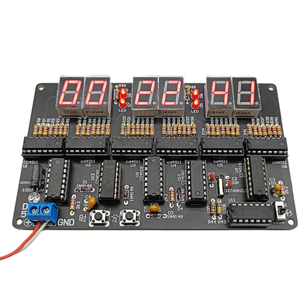 DC 4.5V-5.5V 6-bit Digital Circuit Clock Kit Electronic Clock Teaching And Training Welding Production Diy Kit