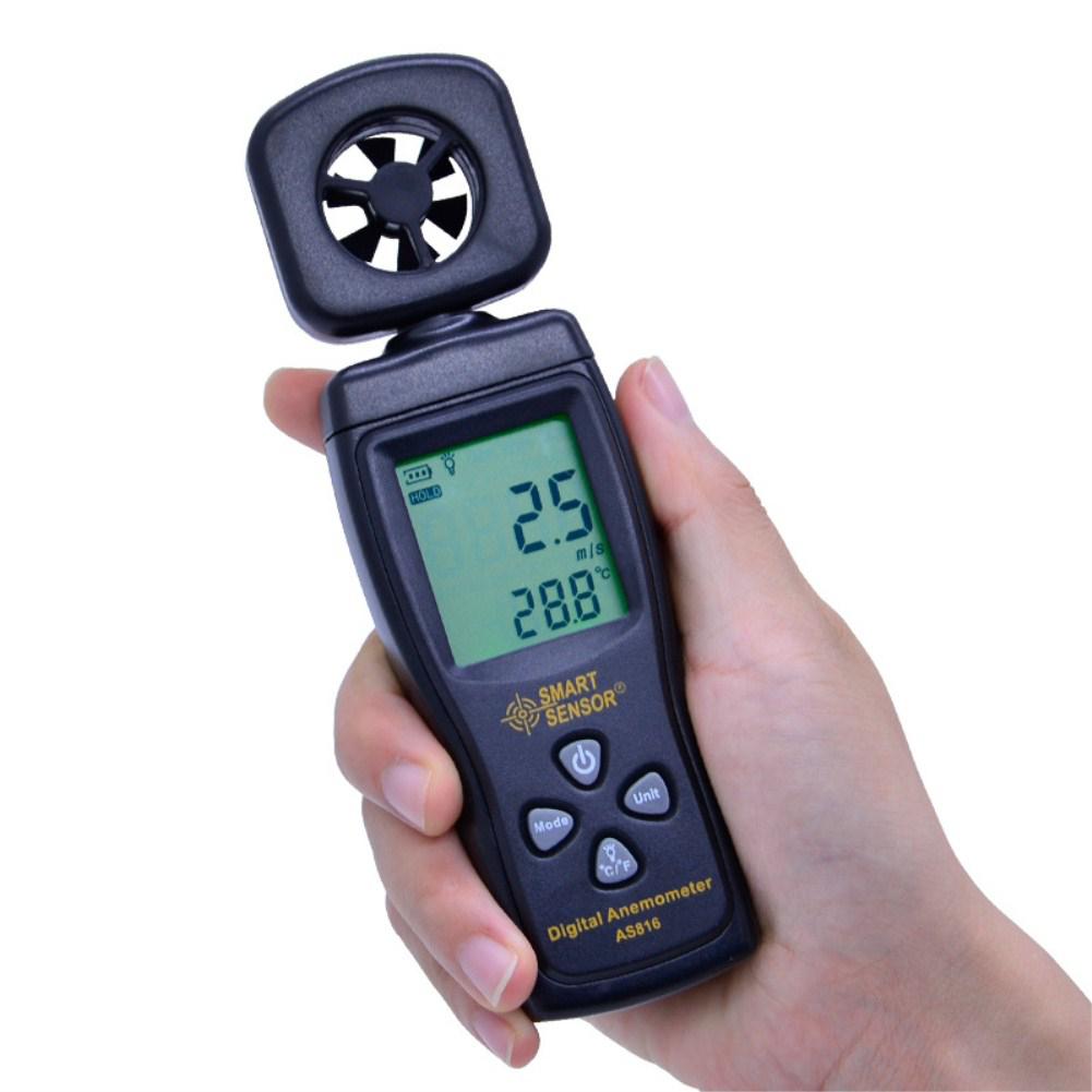 SOLLED Hand-held High-precision Wind Speed Meter LCD Anemometer Air Velocity Measurement with Backlight