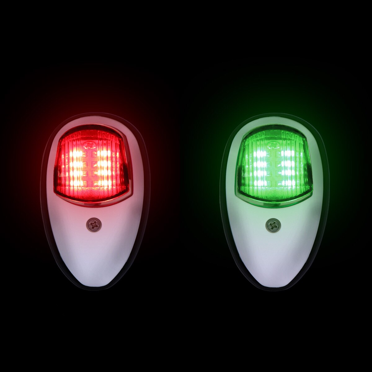 2 Pcs Sail Signal Light Navigation Light With Red Green Bow Waterproof LED Marine Boat Marine Indicator Ship Warning Light