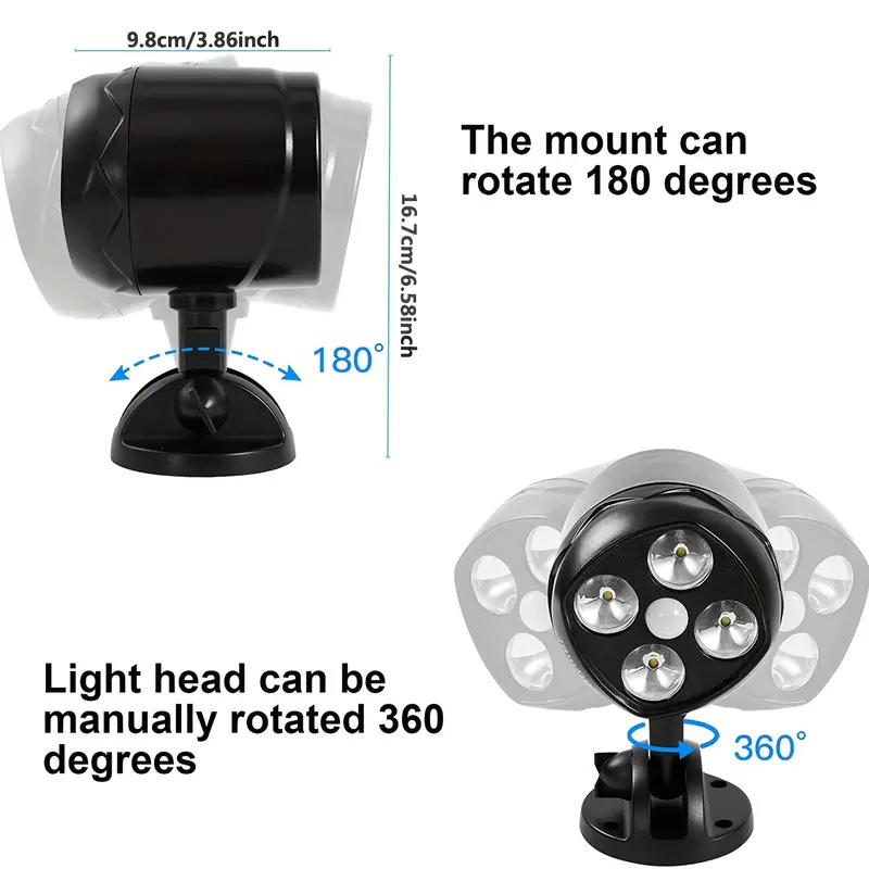 Bevægelsessensor udendørs lys, batteri bevægelsessensor udendørs lys , 6000k led spotlight udendørs , 8w 600 lm sikkerhedslys til os