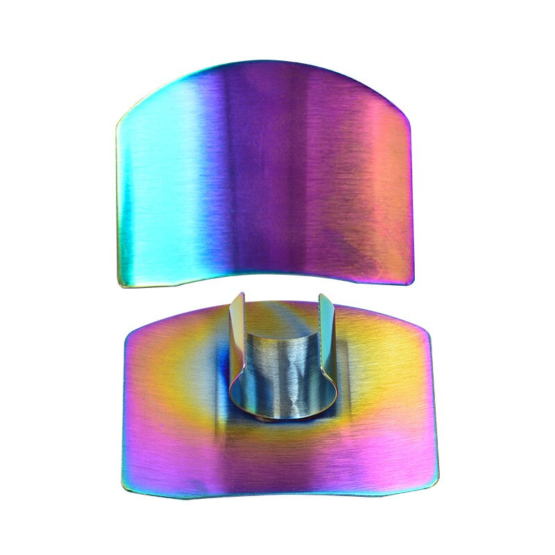 Kitchen Tool 9 Pcs Set Stainless Steel Cutting Hand Guard Adjustable Peeler Handles Fruit and Food Protection Finger Utensils: Single finger color