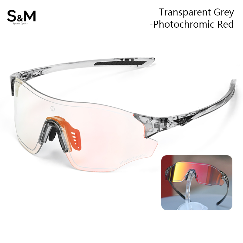 S&M Photochromic Glasses Marathon Sports Change Windproof Glasses Cycling Sunglasses Women's Bicycle Glasses UV400 Goggles: Gold