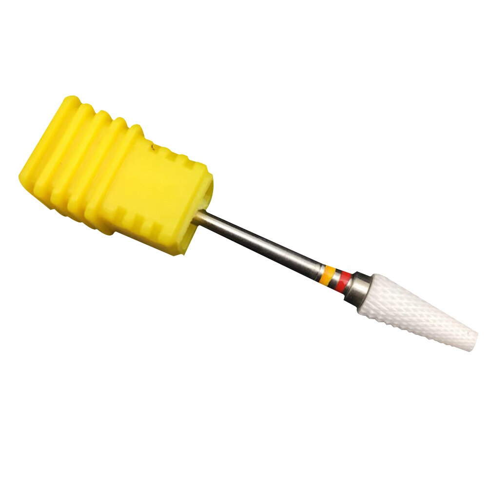 Keramische nagelvijl met platte kop, elektrische roterende vijl, boorkop voor manicure en pedicure. deze nagelboor is glad en slijtvast.: Rood geel