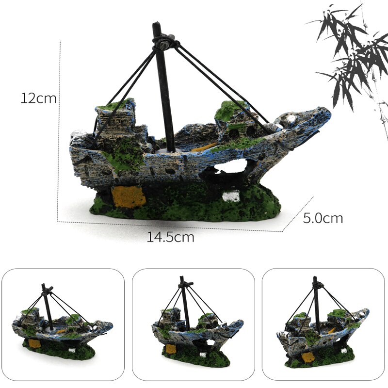 Aquarium Aquarium Landschapsarchitectuur Schipbreuk Piratenschip Decoratie Hars Boot Accessoires Meubels Huisdier Aquarium Decoraties: X-01