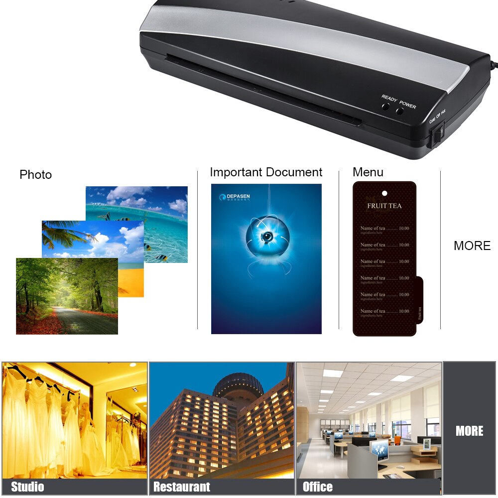 A4 9" Width Photo Paper and Cold Thermal Laminator Machine Two Roller 3-5min Quick Warm-up Fast Laminating Speed Jam-release