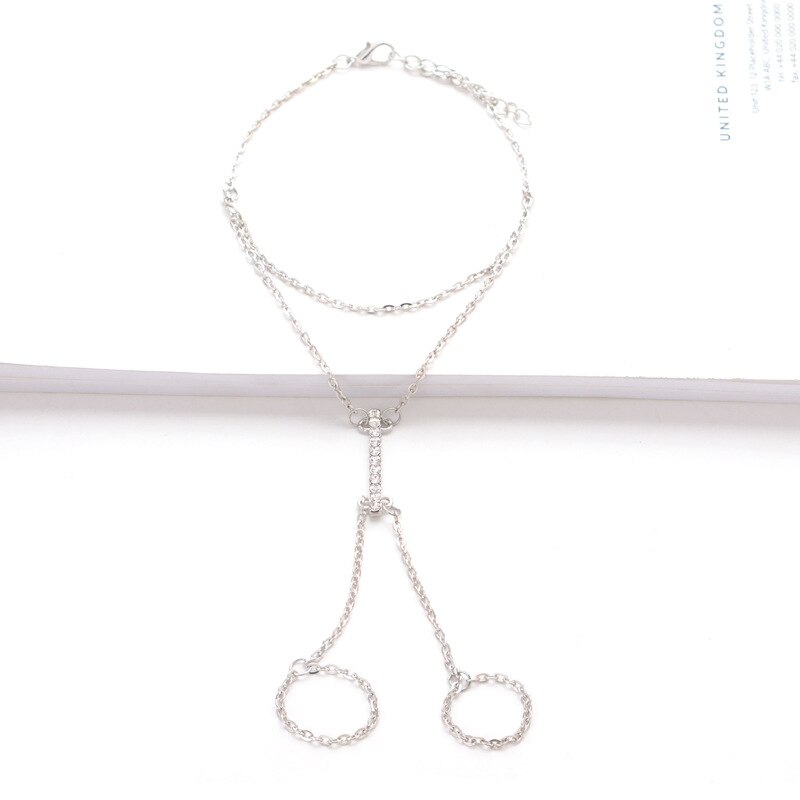 Gothic Style Gold Silver Color Chain Toe Ring Anklets Summer Simple On Leg Ankle Anklets For Women Boho Foot Jewelry