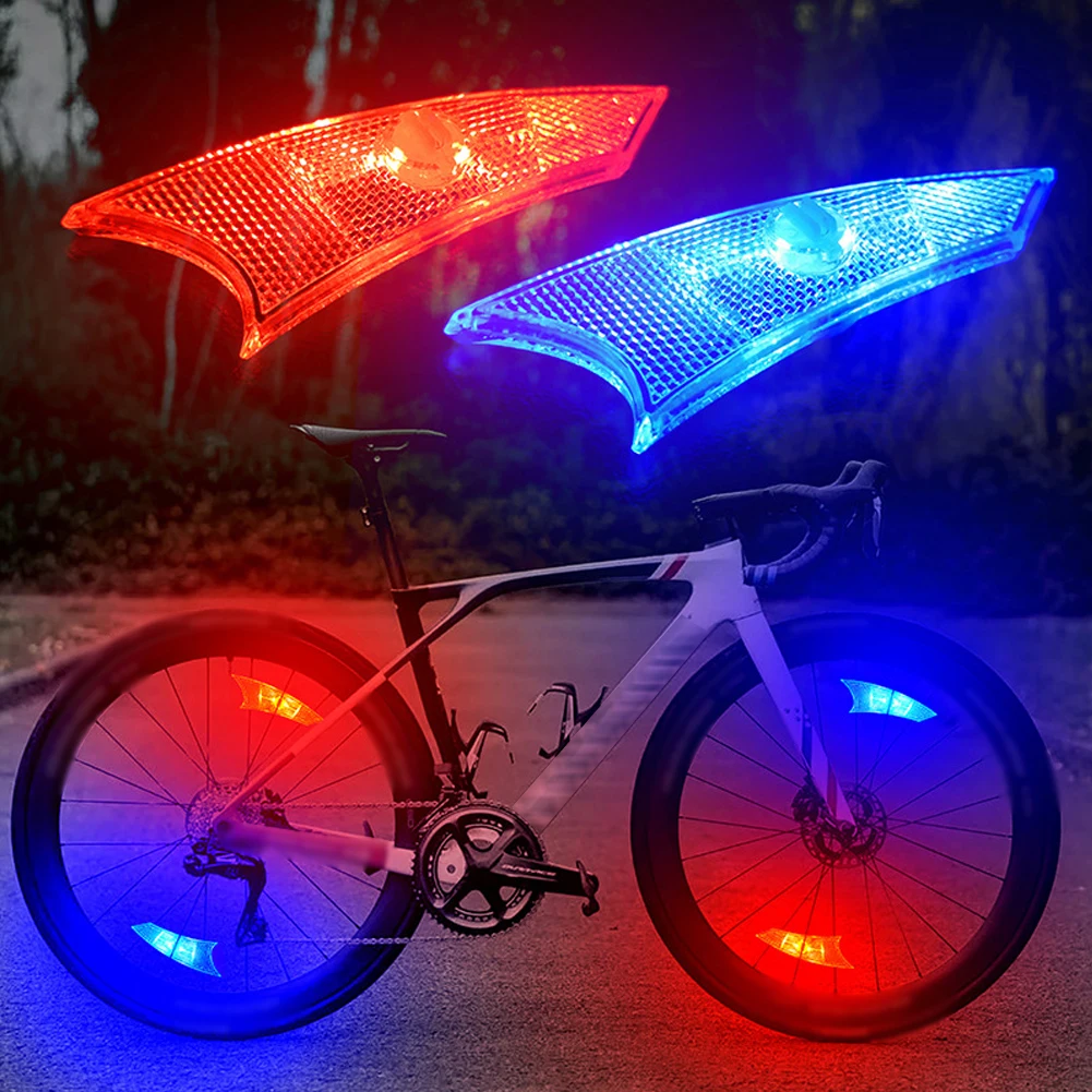 Luces impermeables para rueda de bicicleta, decoración de cuadro de bicicleta de montaña, luces para radios de bicicleta, luces para rueda de bicicleta de conducción nocturna, lámpara de válvula