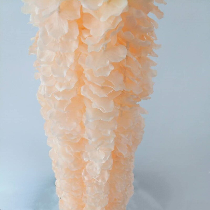 20/50 100Cm Kunstmatige Simulatie Hydrangea Orchidee Wisteria Bloem String Voor Diy Bruiloft Boog Vierkante Rotan Muur Opknoping Mand: 50 Pieces / Oranje