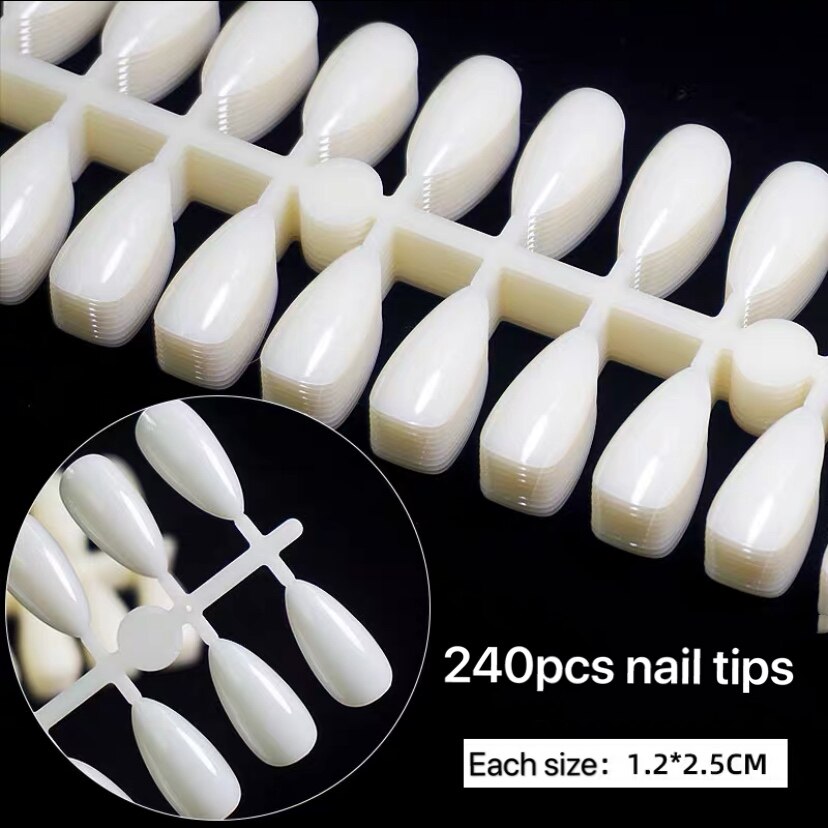 Nail Kleur Display Board Acryl Nail Tips Storage Stand Professionele Stofdicht Nail Art Winkel Display Box Nail Tips opslag: 240pcs nail tips