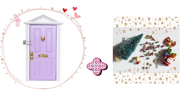 Casa delle bambole in miniatura 1:12 Fata Porta Al di Fuori aperto Bambole di Ricambio e Buon Natale accessori 5 colori: viola