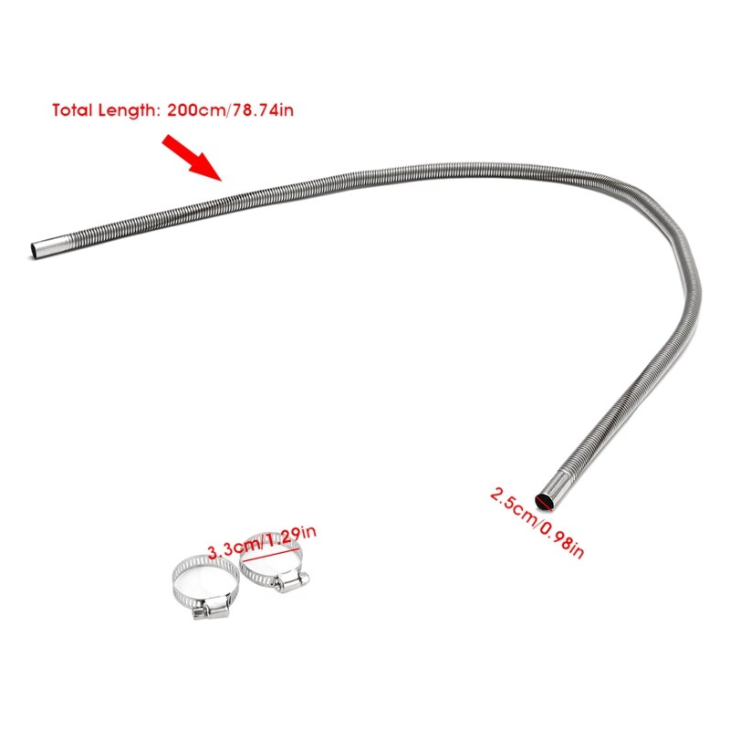 200cm Car Air Parking Heater Exhaust Pipe with 2 C... Grandado