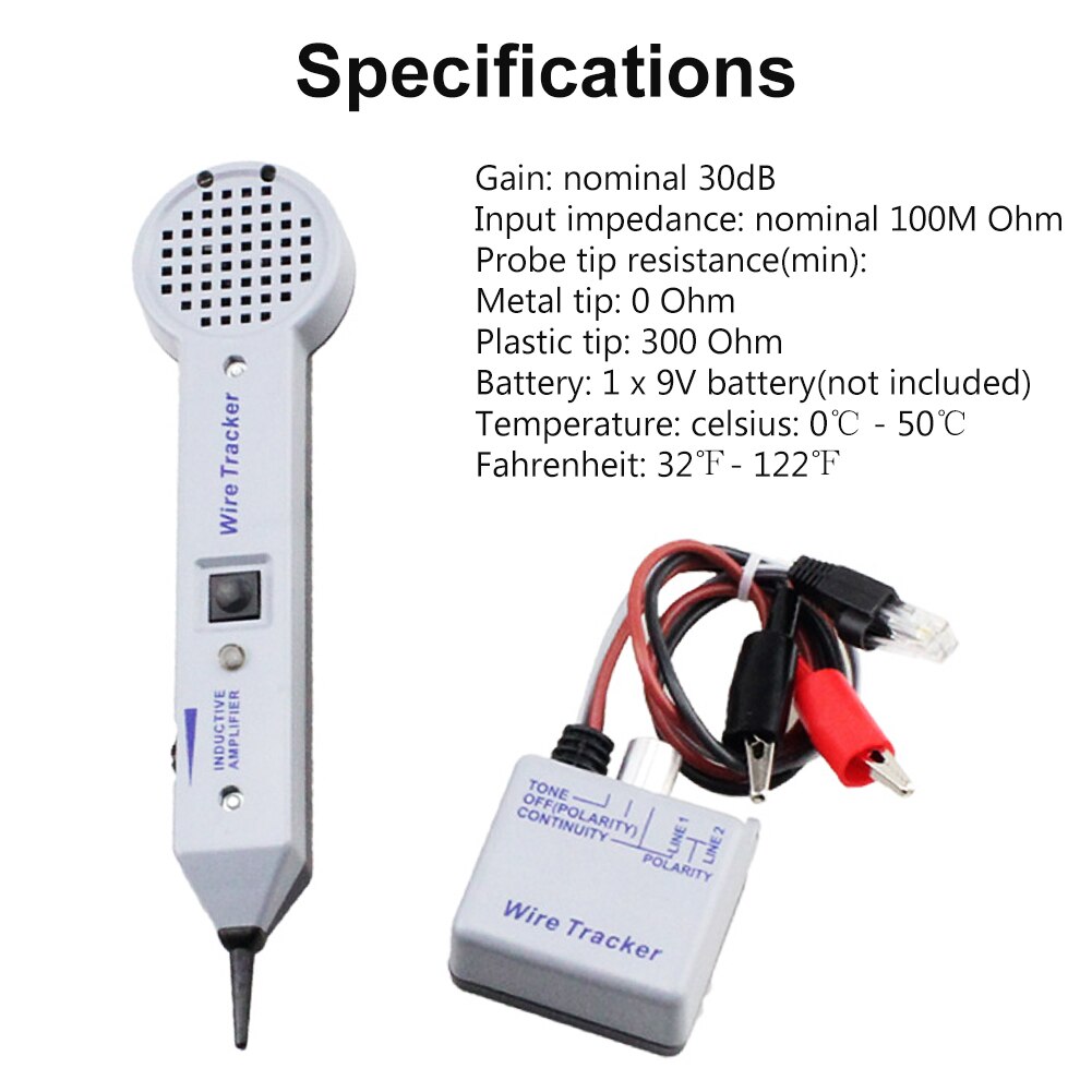 200EP Home Inductive Amplifier Tracers Cable Tester Adjustable Volume Tone Generator Kit Practical High Accuracy
