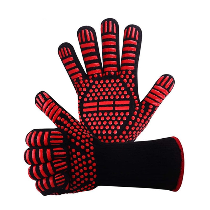 BBQ Gloves Extreme Heat Resistant Fireproof Heated Baking Cooking Microwave Bbq Barbacoa Kitchen Barbecue Oven Grill Gloves