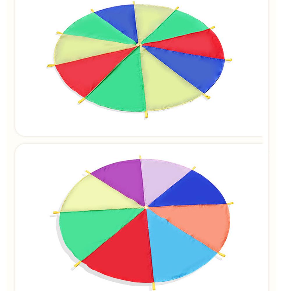1 個 3 メートル家族レインボー屋外パラシュートを再生幼児トレーニング機器キッズ子供スポーツおもちゃの色ランダム
