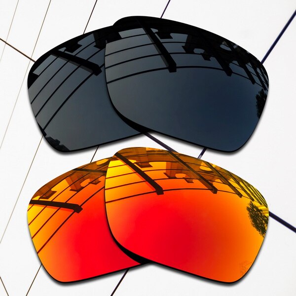 EOS Polarisierte Ersatz Linsen für Oakley Fuel Cell Sonnenbrille-Sorten Farben: Black and Fire Red