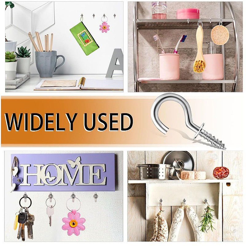 Screw Hooks Cup Hook Shouldered Screw Hanging Heavy Duty Cup Extend A Holders Wood Securing Light Home Storage Racks