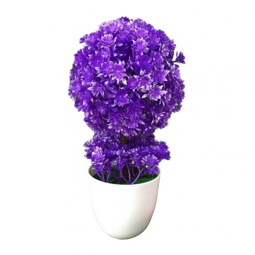 Kunstig blomst plante stor bold bonsai haven bryllupsfest desktop ornament: Lilla blå