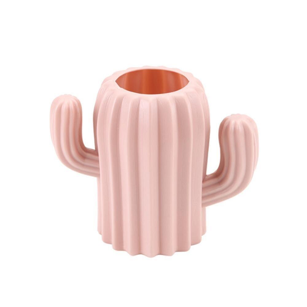 Cactus Desktop Organizer Pen Holder Desktop Organizer School Office Pencil Holder Organizer cute desk accessories: PINK