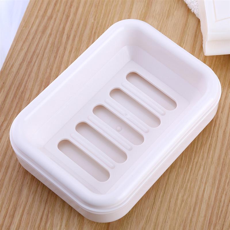 1pc bærbare sæbeskåle med låg plastsæbekasse sæbeholder sæbebeholder til bordkøkken badeværelse