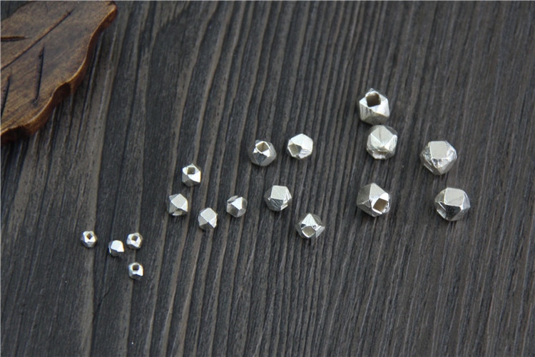 Real 925 Sterling Silver Loose Beads for DIY Fine Jewelry Necklace Bracelet Making Jewelry Findings Accessories