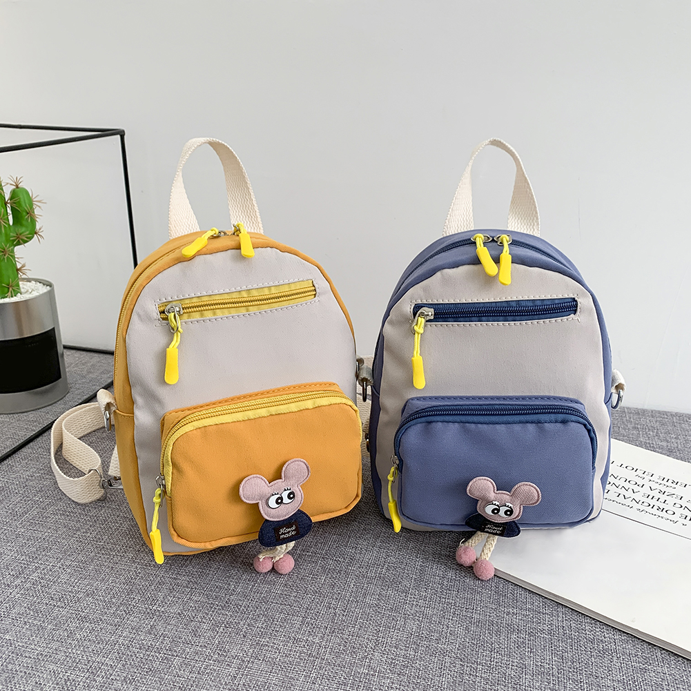 Neue Sommer Frauen Studenten Farbe Spleißen Multi Schichten Rucksack Nette Puppe Studenten Kleine Leinwand Rucksack Tornister