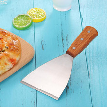 Steak Pizza Schotel Schop Rvs Pancake Turner Spatel Scoop Met Houten Handlebaking Pastry Tool Keuken Accessoires