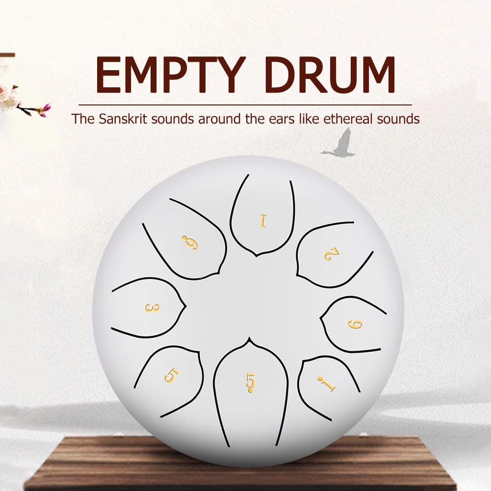 6 inch Hand Pan Ethereal Rhythm Tongue Drum Percussion Musical Instruments Portable Alloy 8 Tune Ethereal Drum Instrument