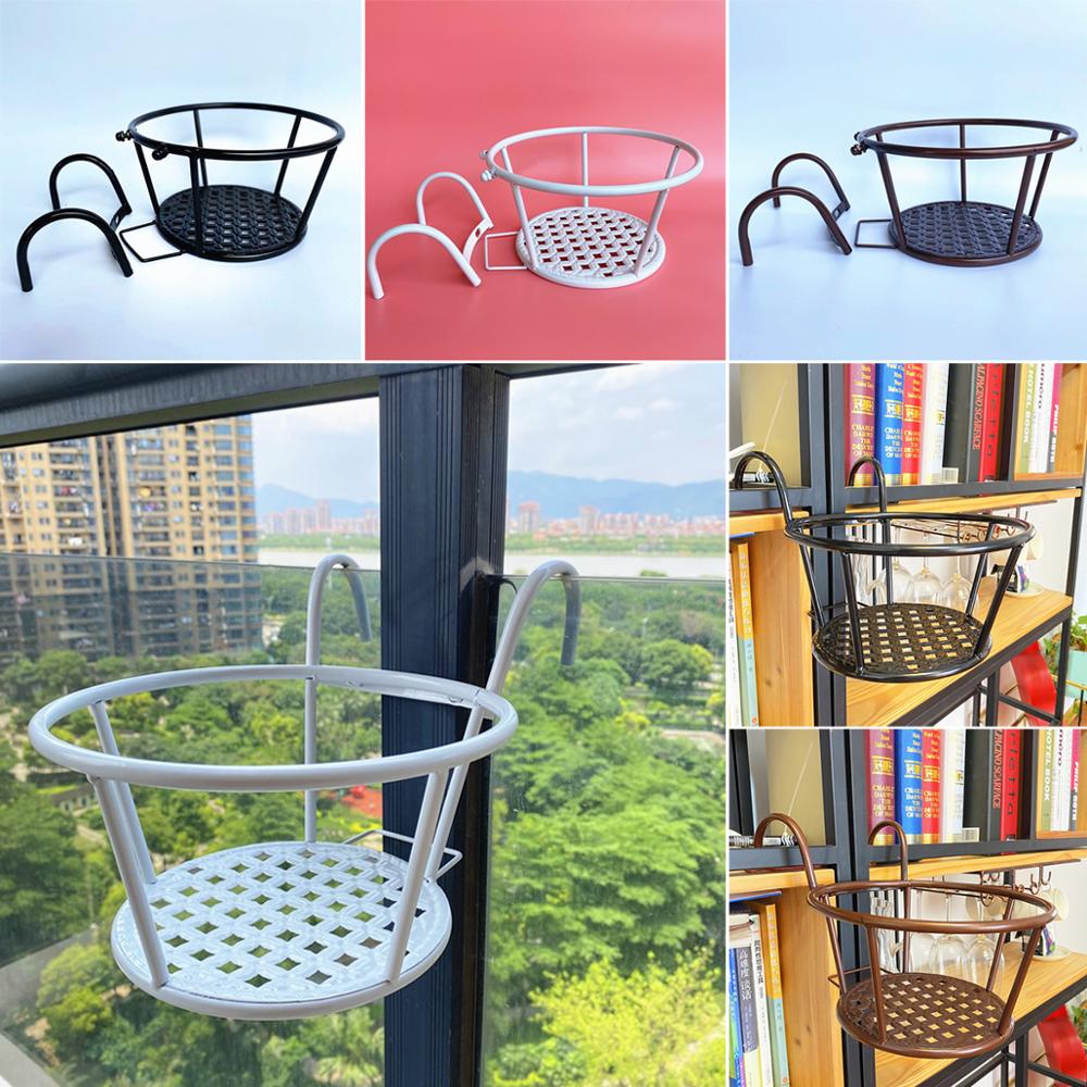 1 PC Detachable Metal Fower Pot Balcony Garden Plant Hanging Pots Basket Plant Garden Wall Balcony Decor Basket