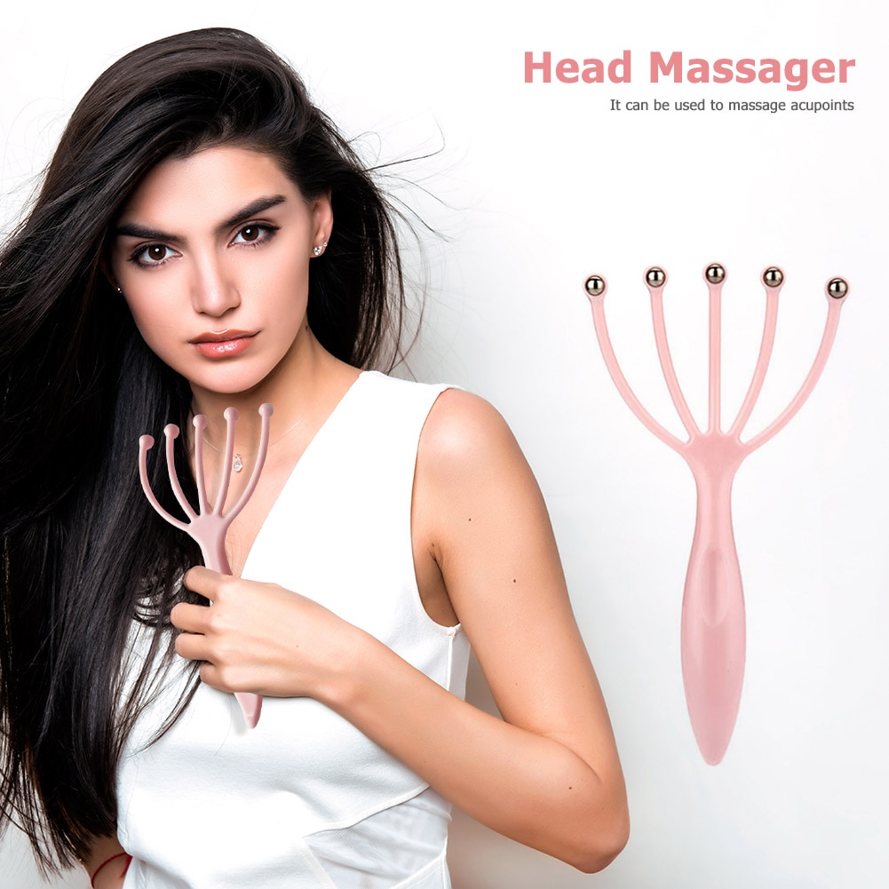 Masajeador de cabeza de pulpo, dispositivo para aliviar el dolor y la presión, herramientas para el cuidado del cuero cabelludo y el cuello, liberación de estrés, relajación, garra
