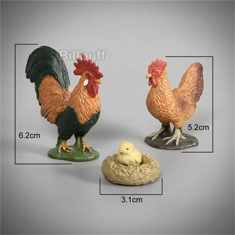 Simulatie Pluimvee Dieren Model Kip Haan Turkije Actiefiguren Vroege Educatief Speelgoed Voor Kinderen Kerst Cadeau: chick figures p