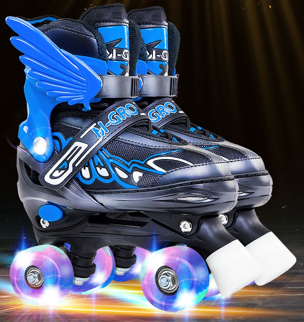 neue Kinder Einstellbare Skates Rollschuhe Jungen Mädchen kinder Rollschuhe Schuhe Flash 4-Räder Außen Sport skates