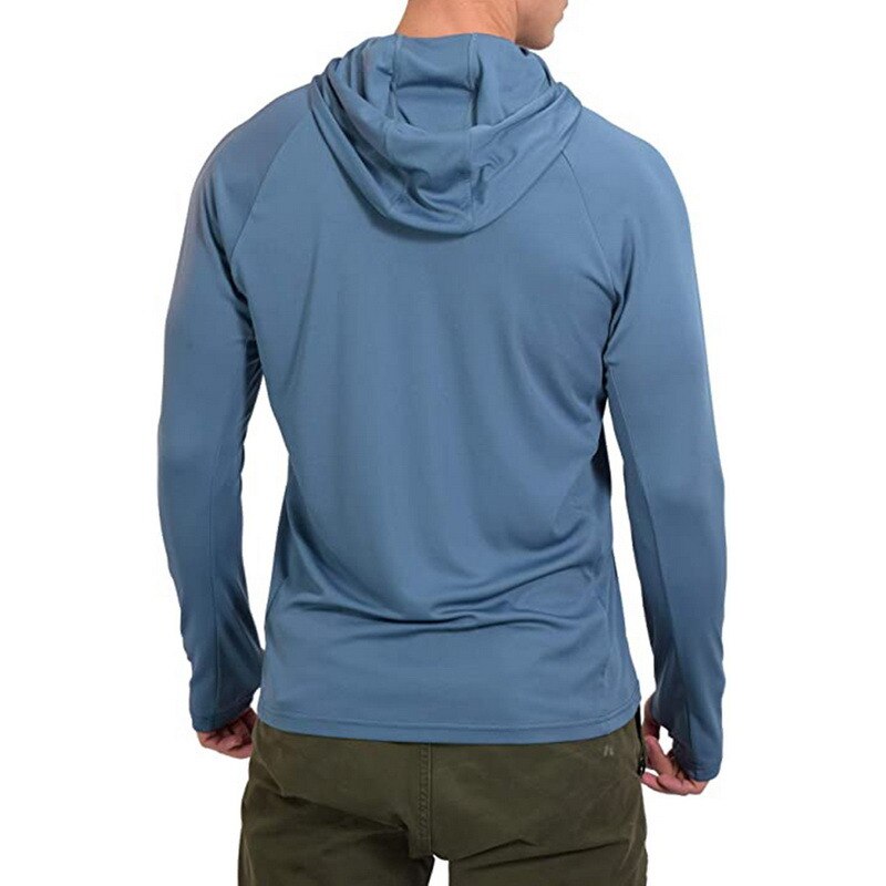 Chemise de pêche à capuche Anti-UV pour hommes, vêtements de randonnée en plein air, protection solaire hauts, séchage rapide