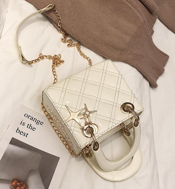 Sac à main de de luxe nouvelle femme fourre-tout sac de en cuir PU femmes concepteur sac à main chaîne épaule sacs de messager: Beige