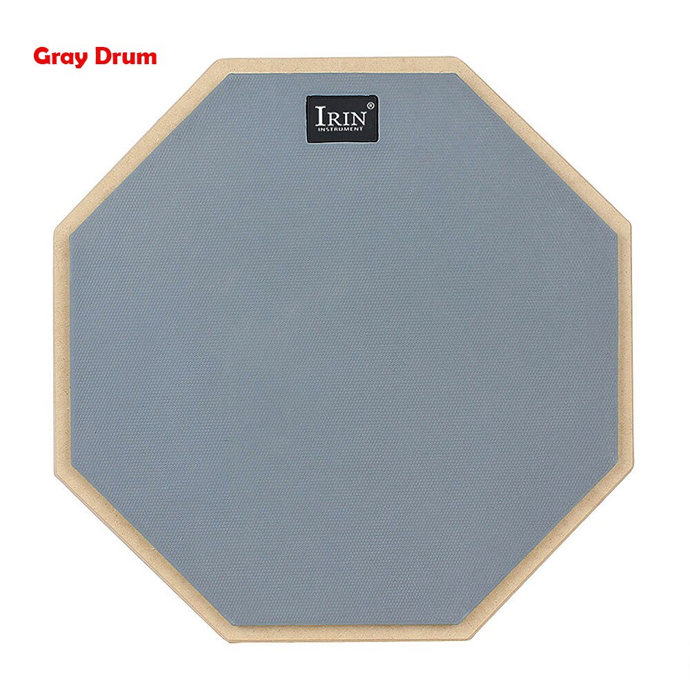 12 Inch Rubber Wooden Dumb Drum Practice Training Drum Pad with Stand / Stick Optional for Percussion Instruments Parts: Gray Drum