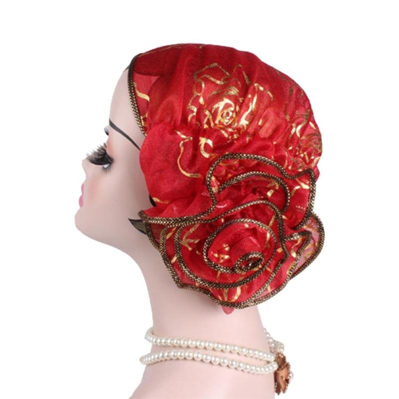 Chapeau turban à fleurs pour femme, chapeau décontracté d'été, turban musulman, turban indien, rétro, étiré, floral