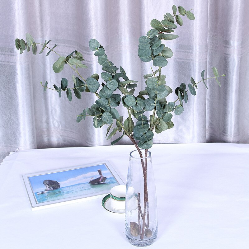Kunstplanten eucalyptus plastic planten bloemschikken DIY herfst decoratie leaf wreat – Grandado