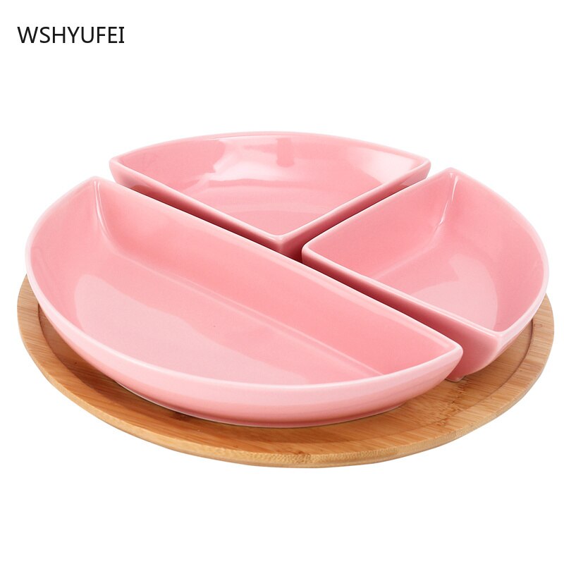 Nordic ceramic three-part four-part platter modern living room fruit platter snacks dried fruit cold cut platter