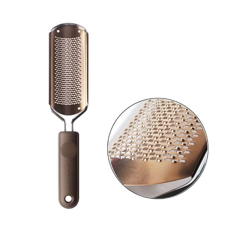 Voetvijl eeltverwijderaar pedicure voetvijl voeten eeltverwijderaar grote voetrasp voetscrubber roestvrij droge voeten: Goud