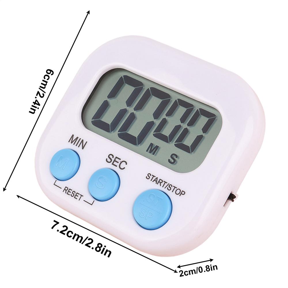 Kitchen Timer Small Digital Timer Magnetic Cooking Digital LED Display Countdown Timer Portable Cooking Classroom Timer: WHITE