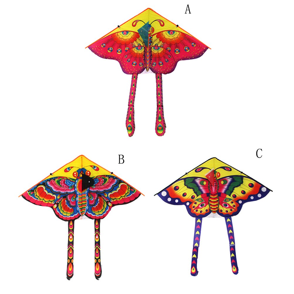 1pc 90 * 55 cm nylon regenboog vlinder vlieger outdoor opvouwbare kindervlieger stuntvlieger surfen zonder lijn