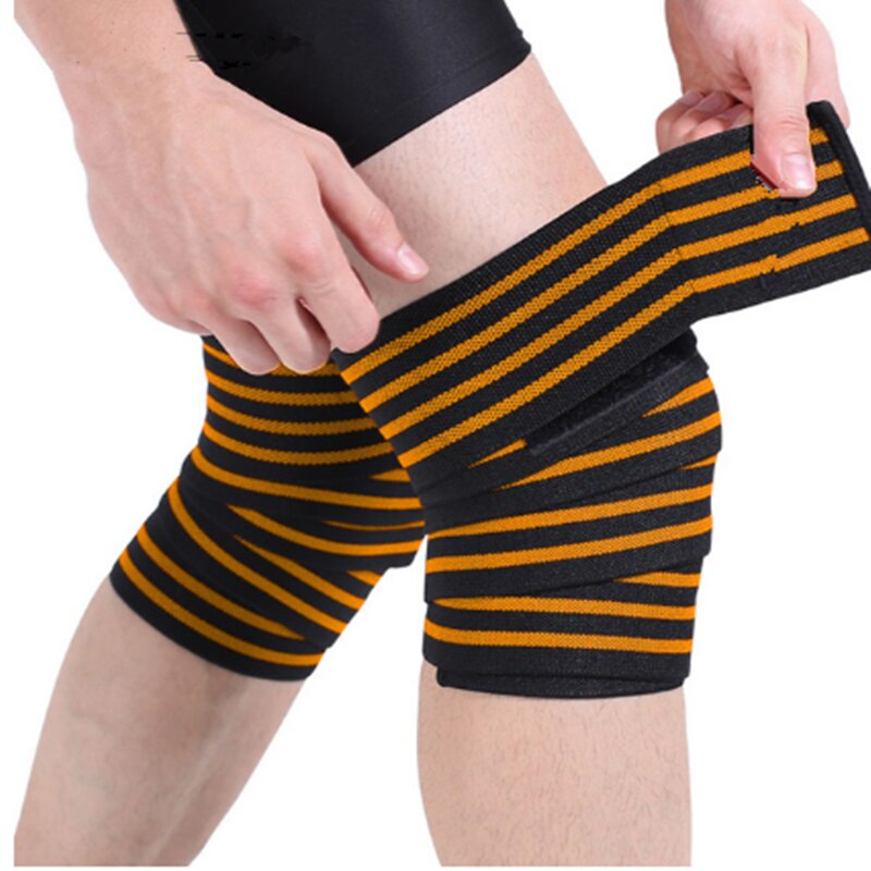 CHAOBA 1 Uds 180*8CM Fitness halterofilia pierna rodilla compresión correas envuelve vendajes elásticos Poverlifting sentadillas entrenamiento