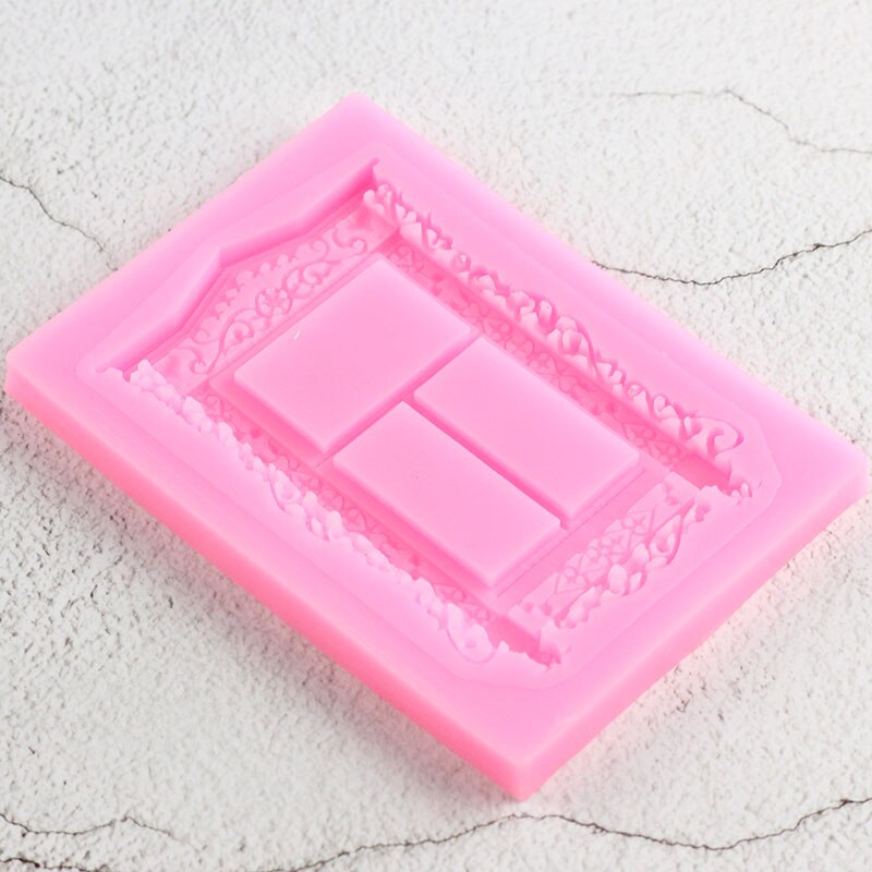 DIY Fenster Kuchen Grenze Silikon bilden Linderung Rahmen Fondant Formen Kuchen Dekorieren Werkzeuge Süßigkeit Tonne Schokolade Gumpaste Formen
