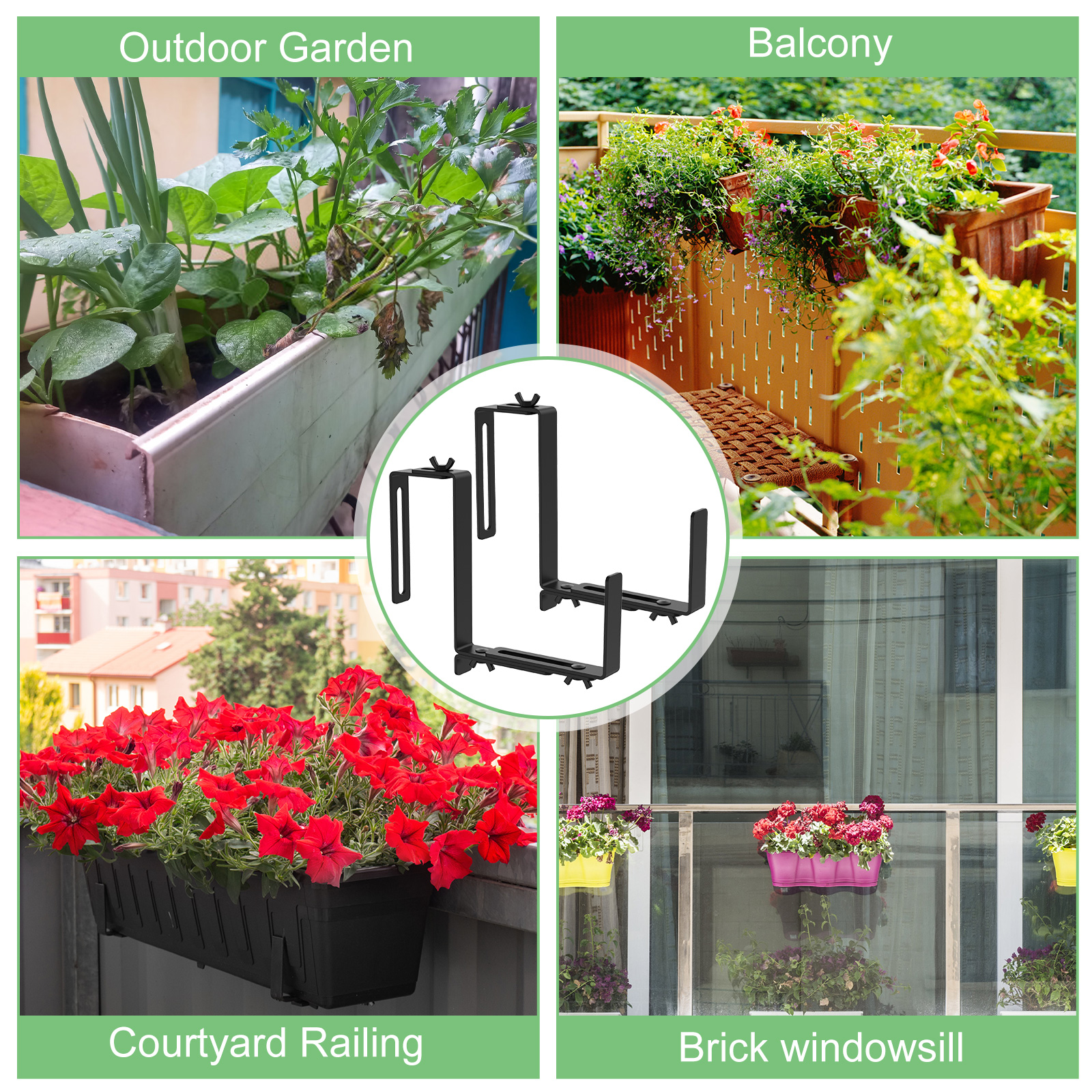 Planter Box Brackets Adjustable Window Box Brackets Sturdy Heavy Duty Planter Box Holder Reusable Window Box