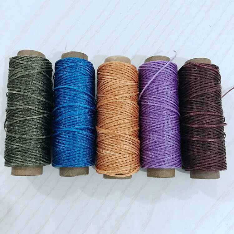 1mm Leather Sewing Flat Waxed Thread Wax String Hand Stitching Craft 50M 150D
