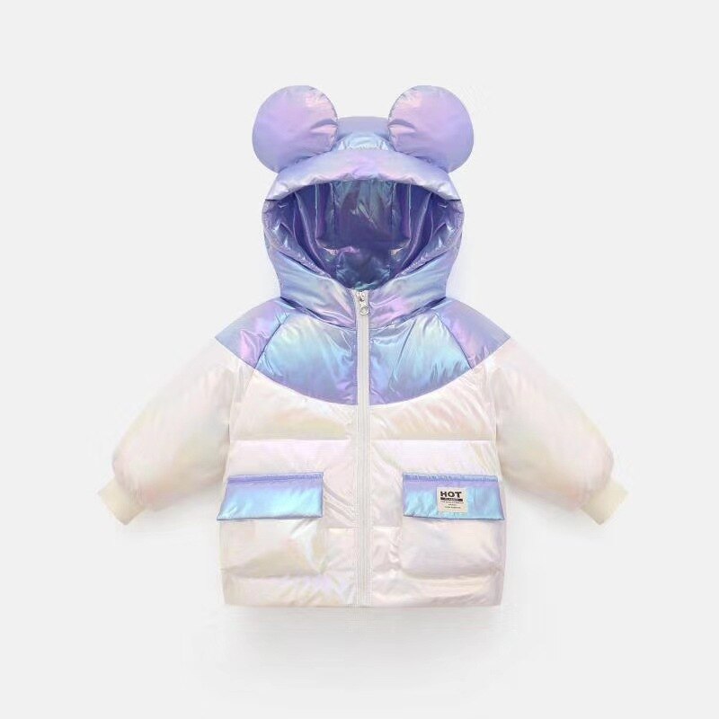 Bear Leader Meisjes Winter Hooded Jassen Mode Kleurrijke Patchwork Down Parka Jongens Cartoon Jassen Kinderen Bovenkleding Suits