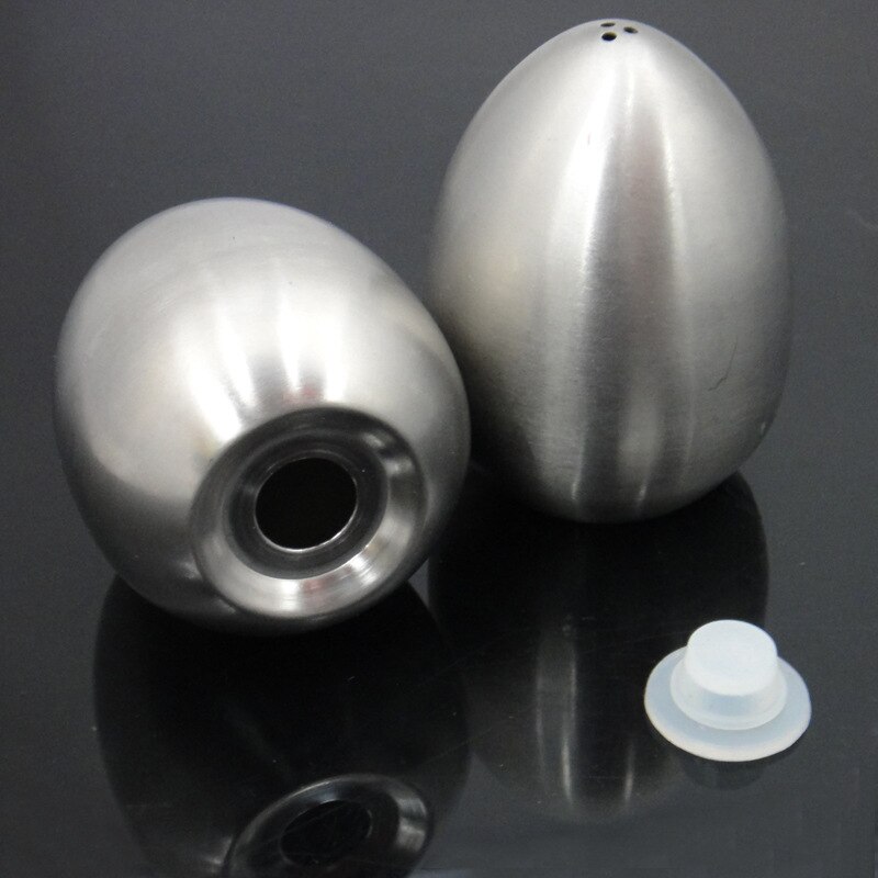 1 Pcs Durable Stainless Steel Egg-Shaped Salt Pepper Shaker Table Server Kitchen Tool J2Y